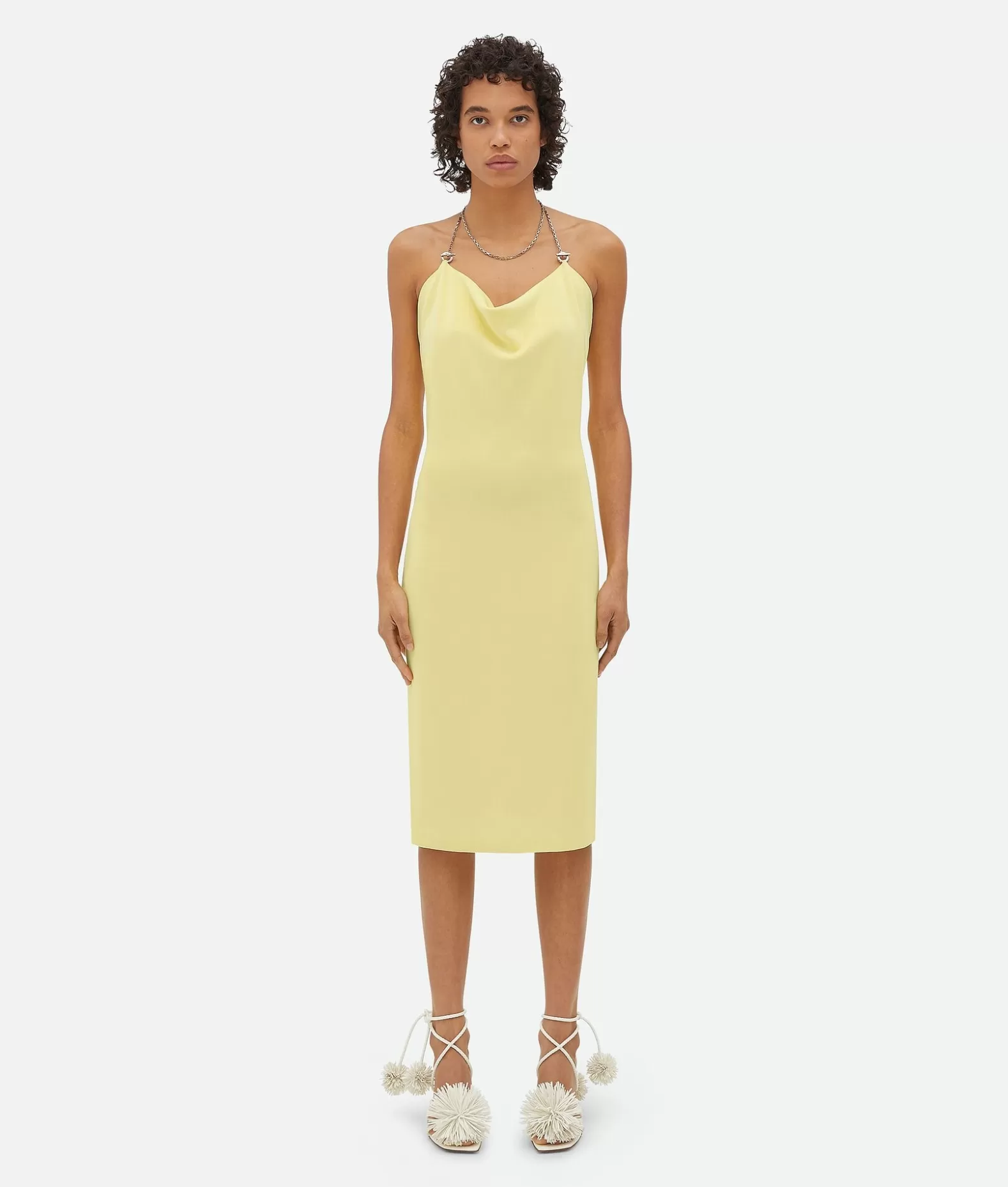 Abiti^Bottega Veneta Abito Midi In Viscosa Con Dettaglio Catena Pineapple