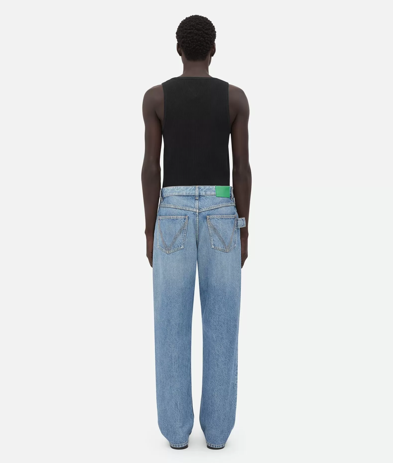 Denim^Bottega Veneta Jeans A Gamba Ampia In Denim Lavaggio Vintage Indigo Mid blue