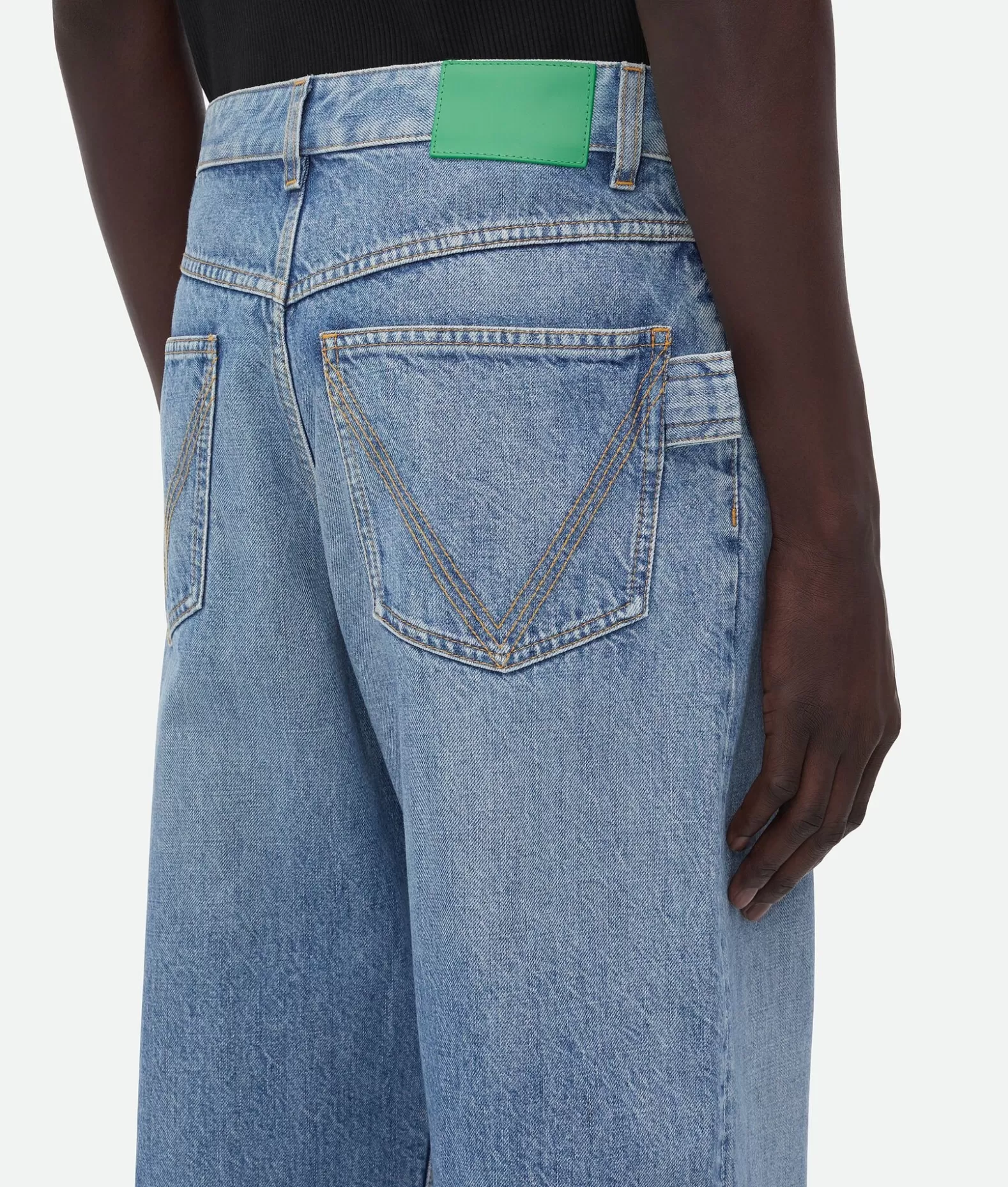 Denim^Bottega Veneta Jeans A Gamba Ampia In Denim Lavaggio Vintage Indigo Mid blue