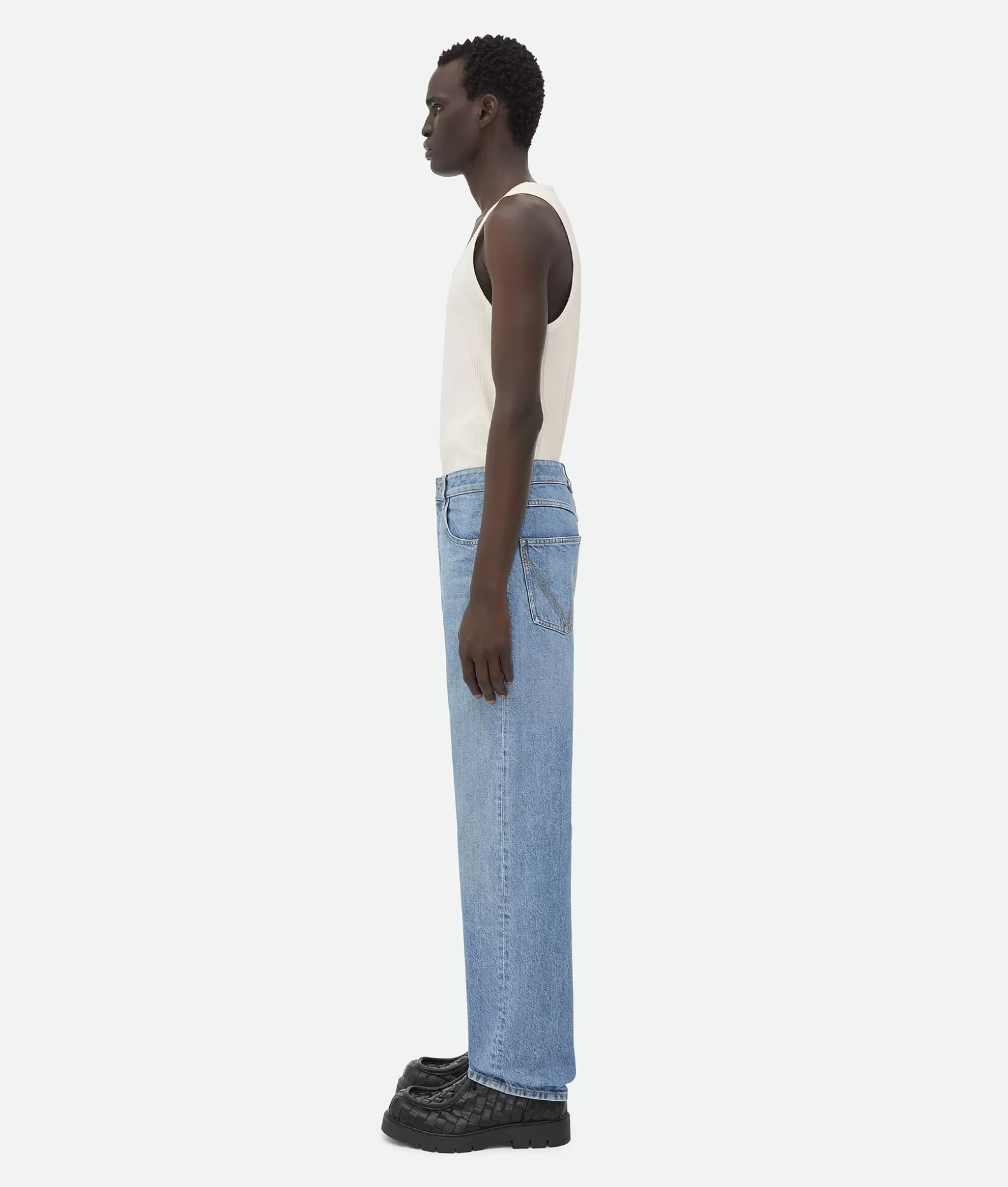 Denim^Bottega Veneta Jeans A Gamba Dritta In Denim Vintage Indigo Mid blue