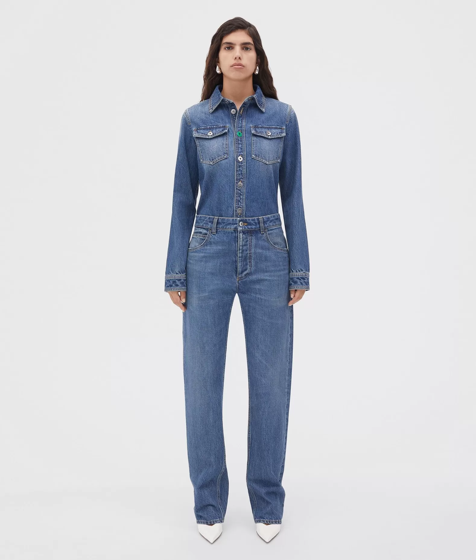 Pantaloni E Shorts | Denim^Bottega Veneta Jeans Con Taglio Dritto In Denim Original Dal Lavaggio Medio Original medium wash indigo