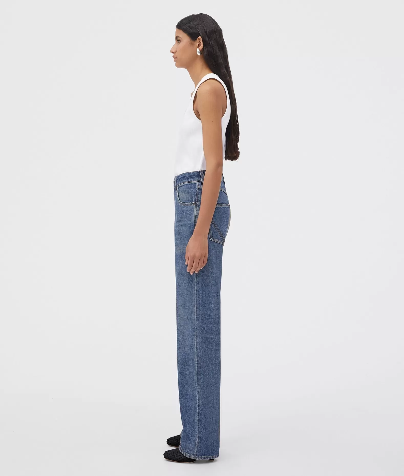 Pantaloni E Shorts | Denim^Bottega Veneta Jeans Con Taglio Dritto In Denim Original Dal Lavaggio Medio Original medium wash indigo