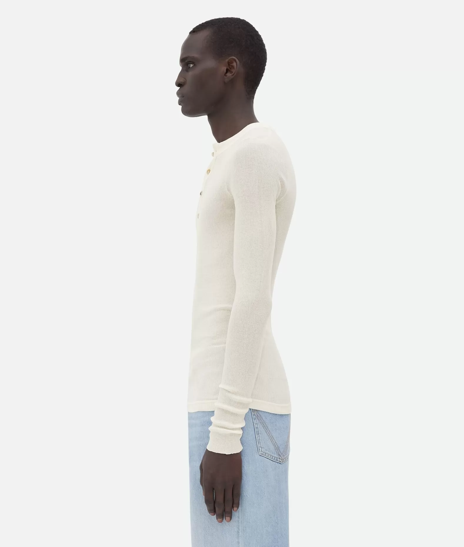 Maglieria^Bottega Veneta Maglia In Cotone Leggero Dal Taglio Slim Chalk
