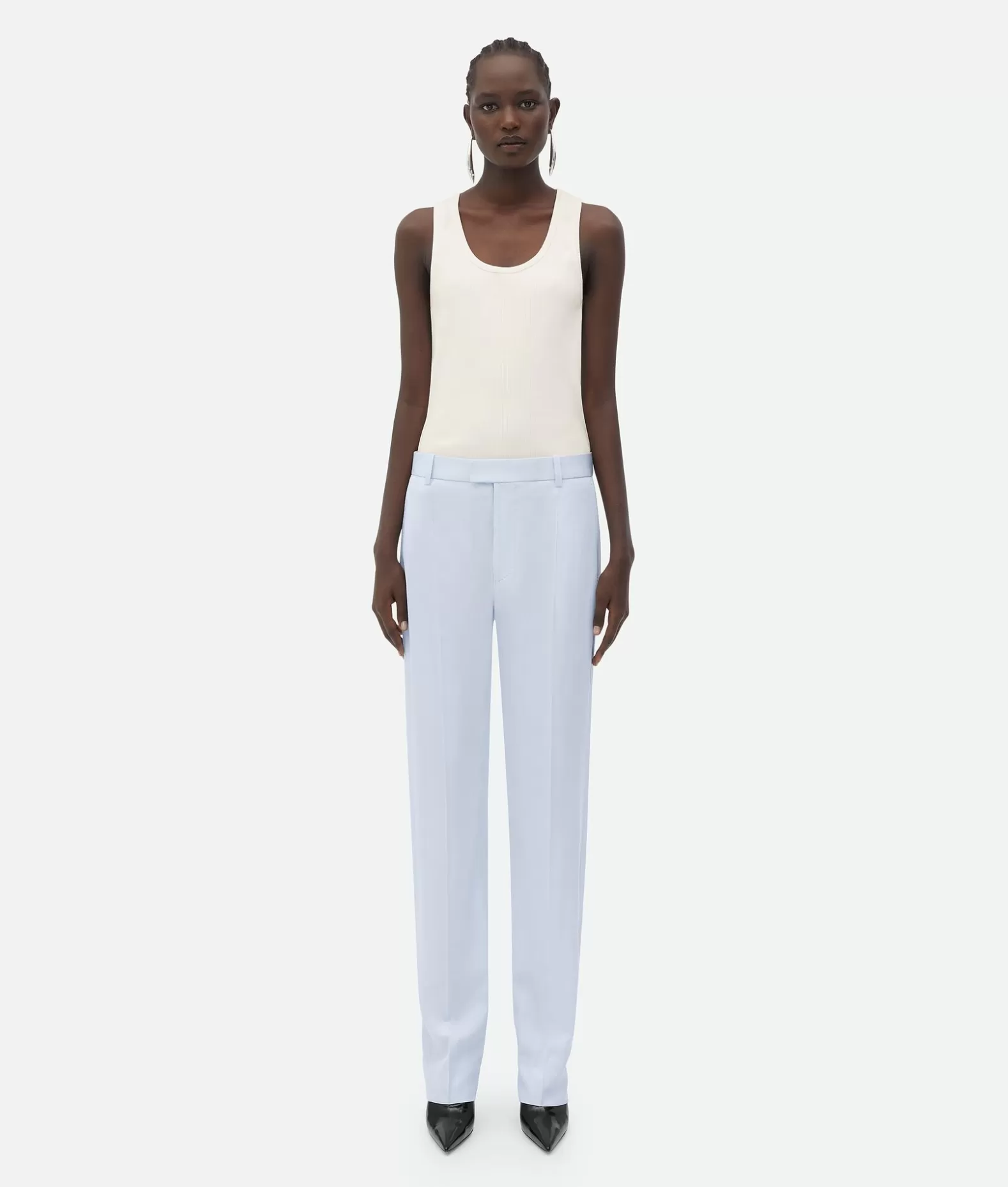 Pantaloni E Shorts^Bottega Veneta Pantaloni Dal Taglio Dritto In Twill Di Viscosa Morning mist