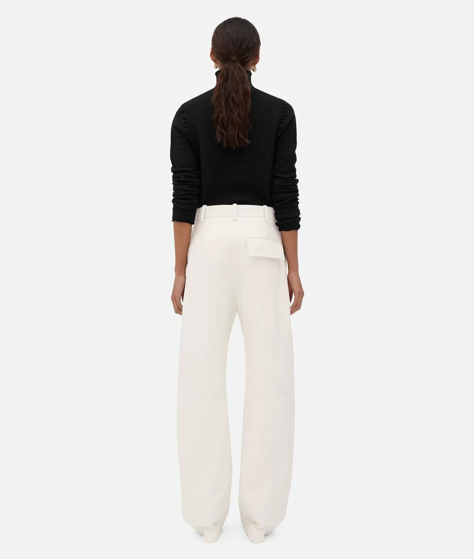 Pantaloni E Shorts | Pelle^Bottega Veneta Pantaloni In Pelle Dal Taglio Arrotondato Dove
