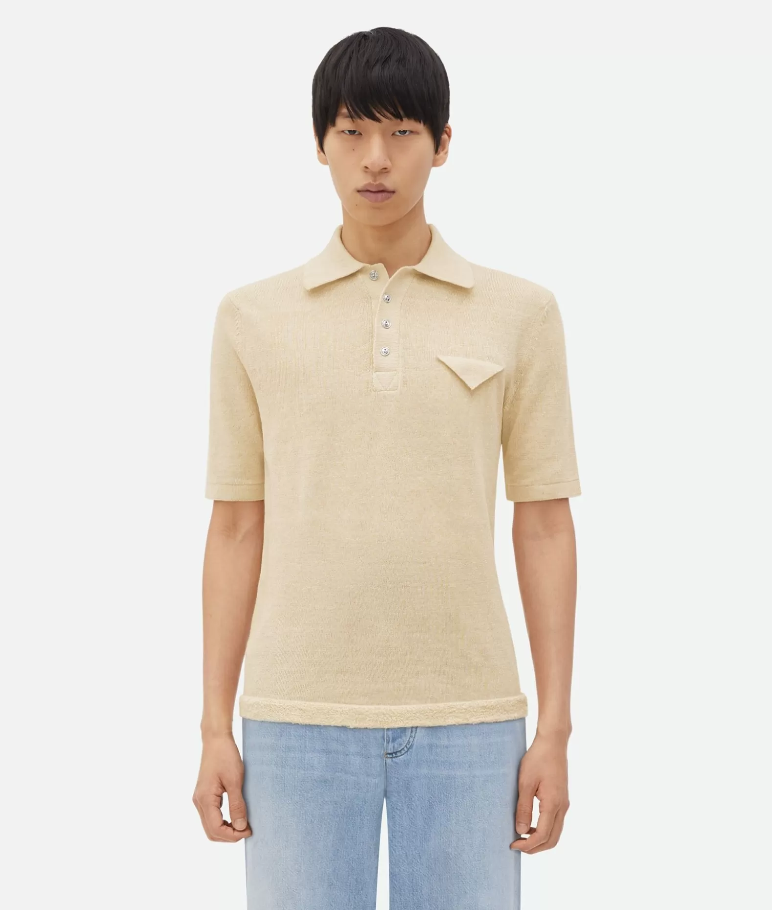 Polos^Bottega Veneta Polo In Lino Leggero Dal Taglio Slim String