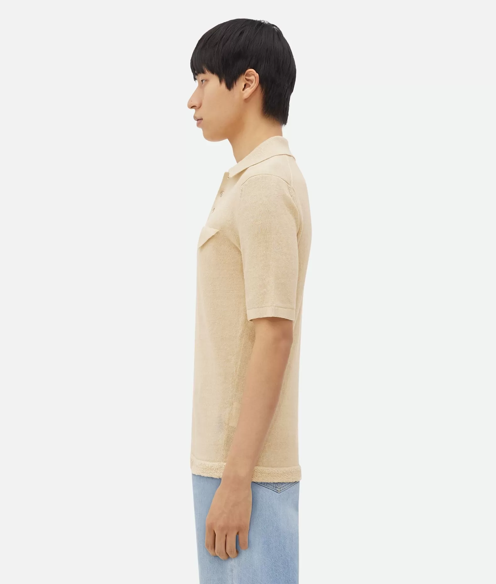 Polos^Bottega Veneta Polo In Lino Leggero Dal Taglio Slim String