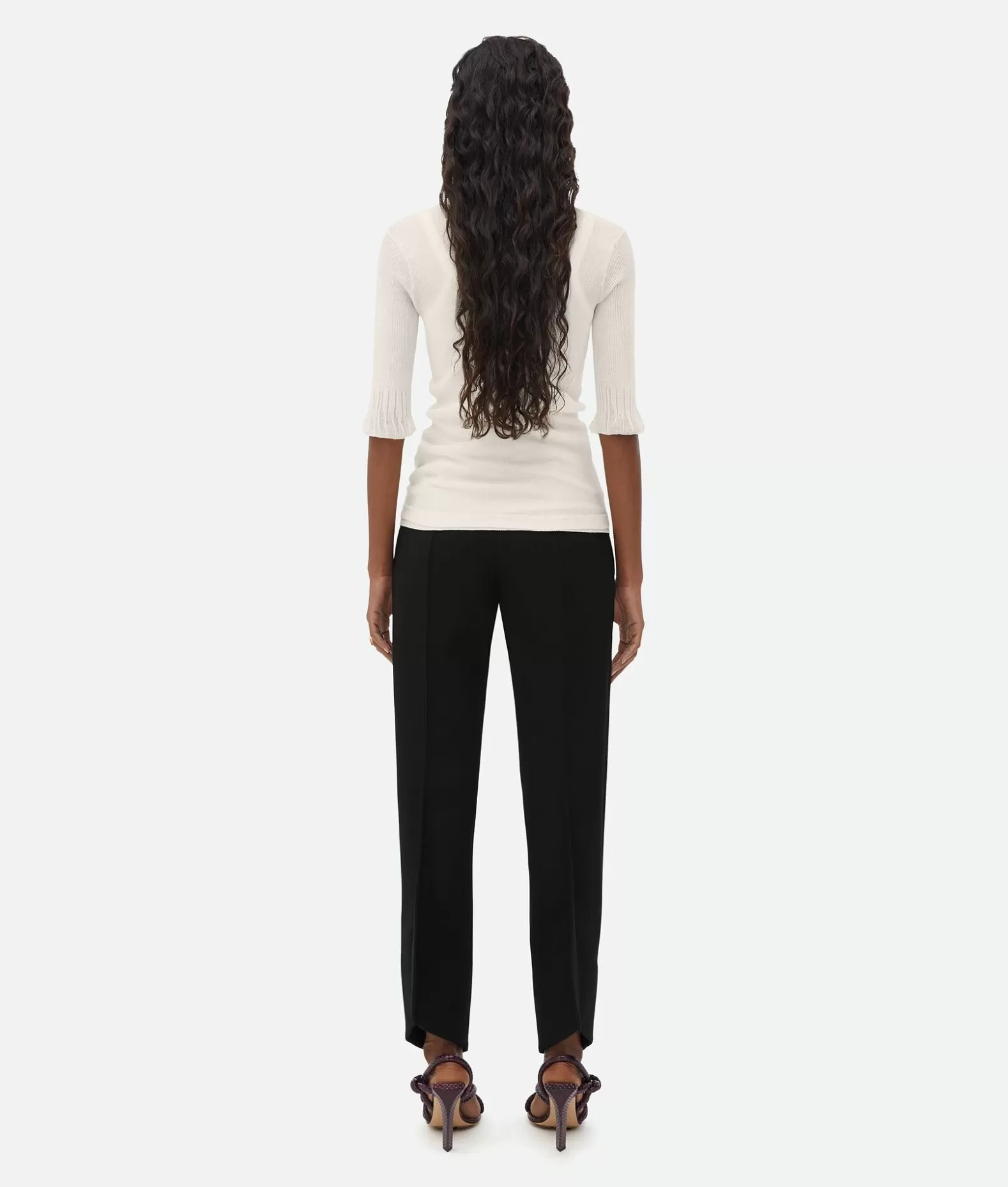 Top E T-Shirts^Bottega Veneta Top In Cotone Leggero Dal Taglio Slim Chalk