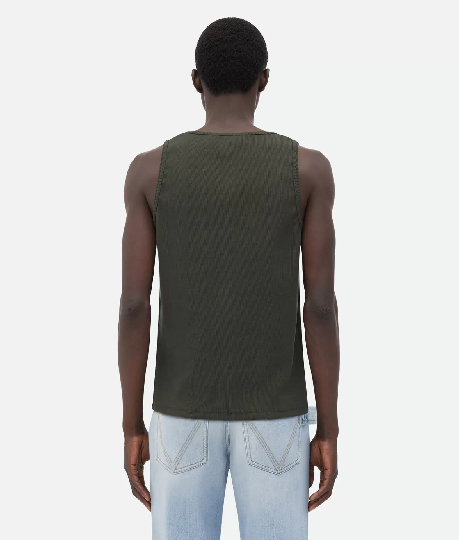 T-Shirt^Bottega Veneta Top In Cotone Stretch A Coste Dal Taglio Slim Dark green